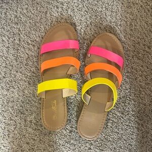 Vibrant Multi-Color Strap Sandals